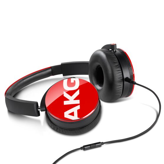 Y50 - Red - On-ear headphones with AKG-quality sound, smart styling, snug fit and detachable cable with in-line remote/mic - Detailshot 3